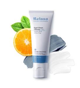 lot 4901 image: Relaso Clay Mask, Double effect Mud Mask for Face and Body, Spa Quality Pore Reducer for Acne, Blackheads & Oily Skin Deep Clean for All Skin Type,Natural Vegan Skincare,Tightens Skin & Exfoliate.