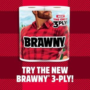 lot 4916 image: Brawny Tear-A-Square 3-Ply Paper Towels - 12 Rolls