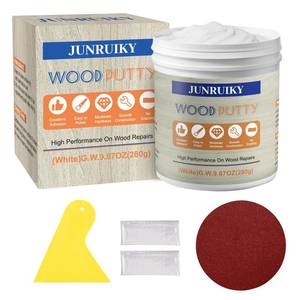 lot 4942 image: JUNRUIKY Wood Filler, Wood Putty, Wood Putty Filler Paintable, Stainable & Quick Drying - Quickly Repair Any Broken and defective Wooden Furniture (White��9.87 Ounce)