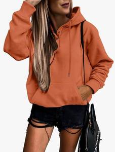 lot 4943 image: SHEWIN Womens Casual Hoodies Long Sleeve Solid Lightweight Pullover Tops Loose Sweatshirt with Pocket SIZE M