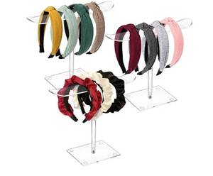 lot 4991 image: ZEAYEA 3 Pack Acrylic Headband Holder, Clear Headband Organizer Stand, Hair Accessories Storage Organizer Display Stand for Women and Girls
