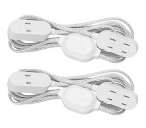 lot 4936 image: Globe Electric Twin Extension Cords with AC - Set of 2