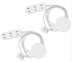 lot 4944 image: Globe Electric Set of (2) 3-Outlet Foot Switches with Designer Cord