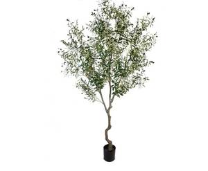lot 5016 image: Artificial Tree Faux Olive Tree 8ft(92in,3200leaves) Tall Fake Olive Plant in Pot Fake Silk Tree Faux Plants Indoor
