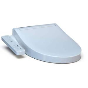 lot 5021 image: TOTO WASHLET KC2 Electronic Bidet Toilet Seat with Heated Seat and SoftClose Lid  Elongated  Cotton White - SW3024#01 - Remote cracked