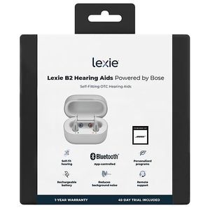 lot 5031 image: Lexie Hearing - Lexie B2 OTC Hearing Aids Powered by Bose - Light Gray - Retail $999.99