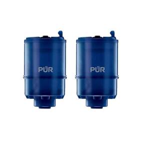 lot 5064 image: PUR PLUS 2pc Replacement Faucet Mount Water Filter Filters Mercury, Lead, Microplastics, Chlorine, Blue, 30-Day Warranty
