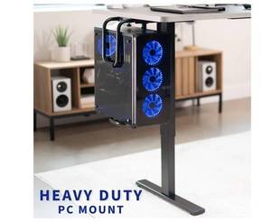 lot 5086 image: Heavy Duty Adjustable Under-Desk PC Mount, Home and Office Computer CPU Holder with Secure Locking, Supports up to 66 lbs, Black,