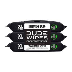 lot 5087 image: Dude Wipes Odor Destroyer Flushable Personal Wipes - 48ct3pk