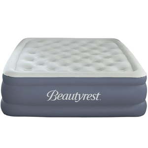 lot 1100 image: Beautyrest Sensalux 18  Inflatable Air Bed Blow up Mattress with Built-in Pump Queen