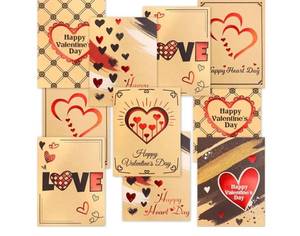 lot 1123 image: WorldBazaar Valentines Cards with Envelopes Bulk 24 Pack Blank Valentines Day Cards Kraft Heart Friends Family