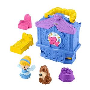 lot 1132 image: Disney Princess Cinderella 2-Figure On-the-Go Playset for Toddler Pretend Play by Fisher-Price Little People, Multi