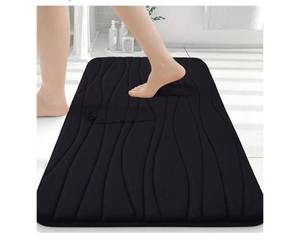 lot 1151 image: Buganda Memory Foam Bathroom Rug Mat 30x20, Extra Soft and Absorbent Bath Mats, Non-Slip and Machine Washable Bath Rugs for Bathroom Floor,Tub and Shower, Black
