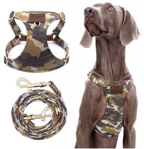 lot 1203 image: Puppytie Dog Harness & Multi-Function Leash Set for Medium Dogs - Camouflage Brown-L, No Pull Function, Soft Dog Vest Design