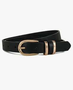 lot 1233 image: Womens Belts for Jeans Pants, Casual Leather Waist Dress Belt with Gold Buckle 0.91 Width, Ladies Fashion Belts
