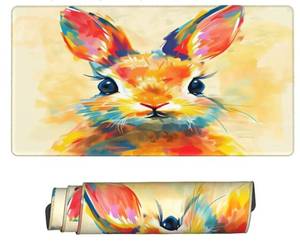 lot 1238 image: Turamurra Colorful Bunny Gaming Mouse Pad Gifts 31.5 x 11.8, Non-Slip Rubber Base MousePads for Computers Laptop School Office Home Accessories Decor, Mouse Pad, Keyboard Desk Mat