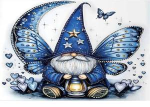 lot 1002 image: Puzzles for Adults 1000 Piece Crystal Blue Gnome Wooden Jigsaw Puzzle Challenging Game Home Decor Birthday Party Gift Toy for Adults Kids Seniors