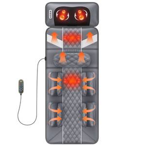 lot 1009 image: Ikristin Full Body Massager Mat with Heat, 9 Vibration Massage Motors, 3 Heat Levels, Back Hip heating, Back Massager Chair Pad for Back, Full Body Massager with Lumbar pillow, Gift for WomenMen