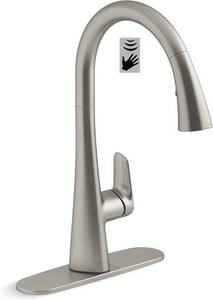 lot 1011 image: Kohler 1.5 GPM Anessia Touchless Pull-Down Kitchen Faucet, Vibrant Stainless