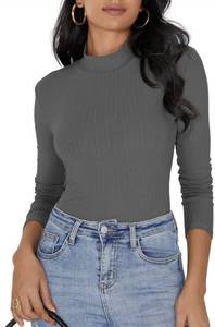 lot 1021 image: Jar of Love Womens Long Sleeve Shirts for Women Mock Turtle Neck Ribbed Slim Fit Fall Winter Thermal Underwear Tops, Medium