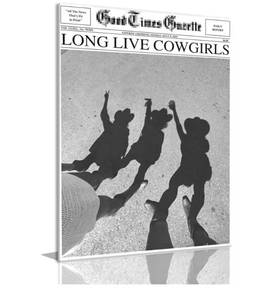 lot 1042 image: LOT OF 10 - Bwodke Trendy NewsPaper Wall Art Retro Cowgirl Black And White Girly Feminist Preppy Poster Canvas Prints Framed Magazine Pictures Bar and Party Aesthetic Decor Painting Barthroom Bedroom Dorm