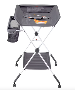 lot 1146 image: VEVOR Baby Changing Table, Folding Diaper Changing Station with Lockable Wheels, Portable Changing Table 3-level Adjustable Heights, with Storage Basket & Hanging Racks for Newborns & Infant
