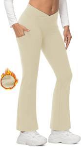 lot 1325 image: TBMPOY Womens Fleece Lined Pants Bootcut, Size Large