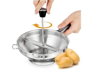 lot 1339 image: Food Mill Stainless Steel, Rotary Food Mill for Tomato Sauce, Mashed Potatoes, Applesauce, Jams and More, Potato Ricer (Silver)