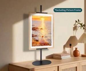 lot 1351 image: Black Tabletop Picture Frame Stand Adjustable Tabletop Easel Stand-Up to 30 H Frame Holder Stand Table Easels for Picture Frames Metal Standing Easel Display Stand for Signs, Display, Artwork, Canvas, Decorative Stand