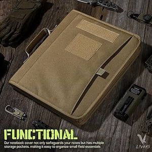 lot 1371 image: Tactical Notebook Padfolio Ring Binder with 80 Sheets, Weatherproof Notebook Cover with Zipper for Out-Work, Army Military Notebook, 3 packs