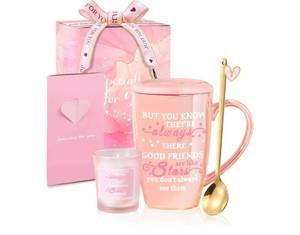 lot 1372 image: Friendship Gifts for Women Pink Ceramics Coffee Mug Tea Cup Unique Birthday Christmas Gifts Ideas for Friends Female Her Soul Sister Besties Coworker BFF Cute Stuff