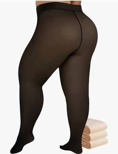 lot 1376 image: Buauty Plus Size Fleece Lined Tights Womens- Winter Warm Fake Translucent Thermal Pantyhose,Thick Leggings under Dresses