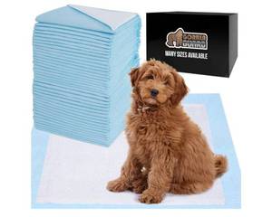 lot 1404 image: Gorilla Guard Disposable Puppy Pads, 5 Layer Pee Pads for Dogs, Absorbent Diaper Changing Pad, Dog Potty Training Supplies, Quick Dry Pet Housebreaking Essentials for Puppies, 25 Count 22x22 in