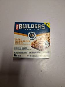 lot 1406 image: Cliff Builders KHRM02500372 11.82 oz Almond Salted Caramel Protein Crisp Bar - 6 Piece 3232026