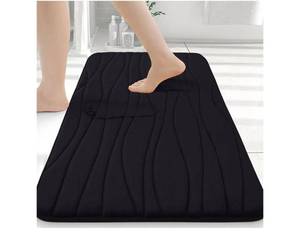 lot 1411 image: Buganda Memory Foam Bathroom Rug Mat 30x20, Extra Soft and Absorbent Bath Mats, Non-Slip and Machine Washable Bath Rugs for Bathroom Floor,Tub and Shower, Black