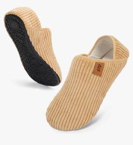 lot 1422 image: STQ Women House Slippers  Corduroy Slipper Socks Warm Cozy  Slip On Winter Shoes for Home Non-slip SIZE 7