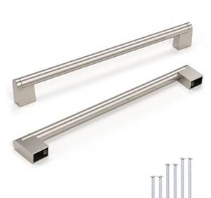 lot 1257 image: Knobonly 20 Pack Dresser Handles 8-34 inch (224mm) Hole Centers, Cabinet Pulls Brushed Nickel, Kitchen Cabinet Handles