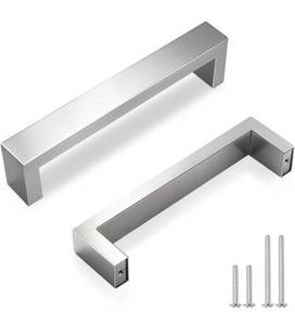lot 1258 image: Brushed Nickel Cabinet Pull Handles 30 Pack - 128mm (5) Hole Spacing, 20mm (0.79) Width - Stainless Steel Modern Drawer Handles for Kitchen &amp Bathroom Cabinets