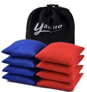 lot 1277 image: Set of 8 Regulation Cornhole Bags Double Sided, Weather Resistant Bean Bags for Cornhole Toss Game, Corn Hole Beans Bags with Tote Bag