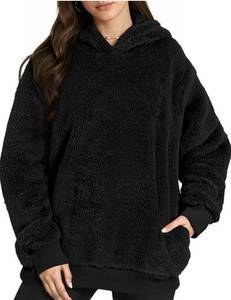 lot 1288 image: MANGOPOP Fleece Pullover for Women Oversized Sherpa Hoodie Cute Fuzzy Sweatshirt with Pockets Windproof Winter, Large