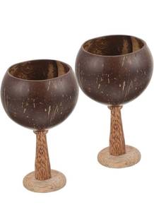 lot 1289 image: BESTonZON 2Pcs Cocktail Coconut Glasses 6.1 Inch Polished Tropical Goblets for Hawaiian Party Drinks Real Coconut Cocktail Cups for Summer Events and Barware