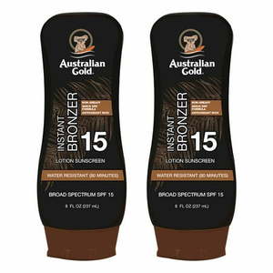lot 1290 image: Australian Gold SPF 15 Lotion Sunscreen with Instant Bronzer - 2x8oz