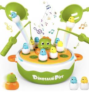 lot 1306 image: Dinosaur Pop Up Board Games, 4-in-1 Magnetic Fishing Games Set, Dinosaur Operation Game for Toddlers Ages 3 Birthday