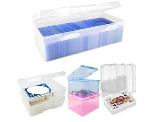lot 1389 image: 9 PCS Storage Box Set with 8 Grid  4 Size for UNO Cards, Toploaders, Trading Card & Small Items like Parts, Jewelry, Stationery