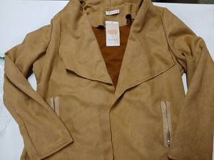 lot 1393 image: Kirundo Tan Suede Jacket with Zipper Details, Size Large