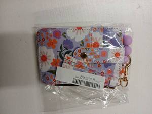 lot 1395 image: RnemiTe-amo Womens Boho Beaded Wallet with Flower Pattern - Multi-Compartment Card Holder & Keychain  Lightweight Travel Purse for Everyday, Outings  Gift for Women, Wife, Mom (Purple)