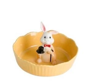 lot 1399 image: DIHOclub Decorative Ceramic Candy Bowl - Snack Serving Dish for Pistachios, Nuts, Candies, Jewelry Storage, Perfect for Holidays, Parties, and Gifts, 6 Inches (Yellow Rabbit)