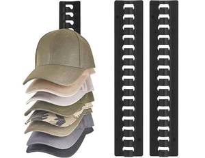 lot 1401 image: Mkono Hat Organizer for Baseball Caps, 2 Packs Hat Rack for Wall Hold Up to 15 Hats, Hat Holder On Wall Ball caps Storage Organizer Display for Door Closet, Entryroom, Laundry Cap Organization