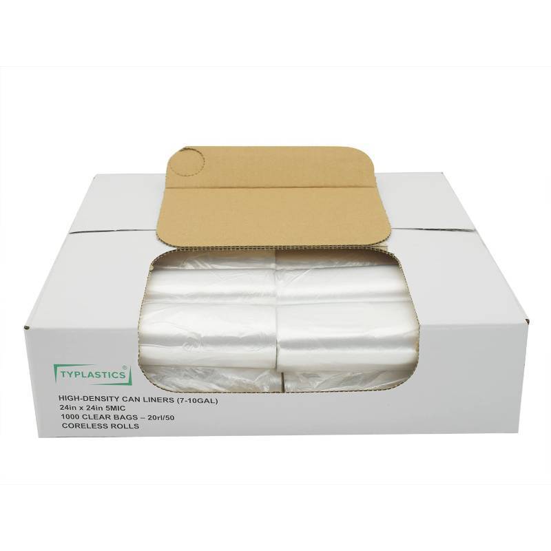lot 4383 image: TYPLASTICS Trash Can Liner - Wholesale 1000 Count Garbage Bags on Perforated Roll 7-10 Gallon Multipurpose for Office Bathrooms Business Home Commercial and Industrial Needs 24 x 24