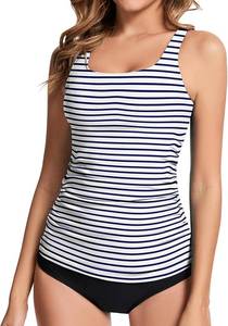 lot 1464 image: WOWENY Tankini Tops for Women Swimwear Top Only Tummy Control Bathing Suit Tops No Bottom Size XL